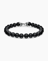 Spiritual Beads Bracelet in Sterling Silver with Black Onyx, 8mm
